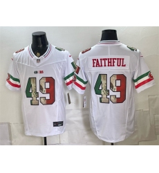 Men's San Francisco 49ers #49 Faithful White 2025 F.U.S.E. Mexico Vapor Limited Football Stitched Jersey
