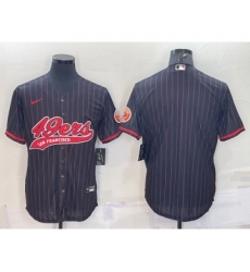 Men's San Francisco 49ers Blank Black Cool Base Stitched Baseball Jersey