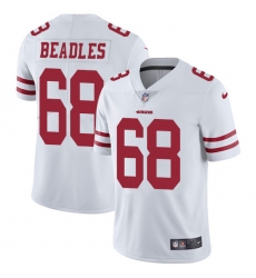 Men's Nike San Francisco 49ers #68 Zane Beadles White Vapor Untouchable Limited Player NFL Jersey