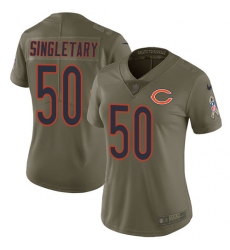 Women's Nike Chicago Bears #50 Mike Singletary Limited Olive 2017 Salute to Service NFL Jersey