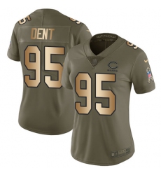 Women's Nike Chicago Bears #95 Richard Dent Limited Olive/Gold Salute to Service NFL Jersey