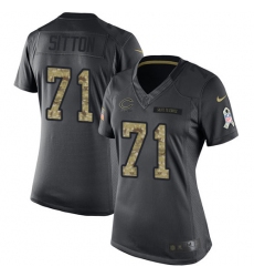 Women's Nike Chicago Bears #71 Josh Sitton Limited Black 2016 Salute to Service NFL Jersey