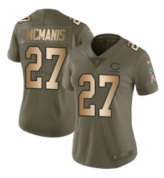 Women's Nike Chicago Bears #27 Sherrick McManis Limited Olive/Gold Salute to Service NFL Jersey