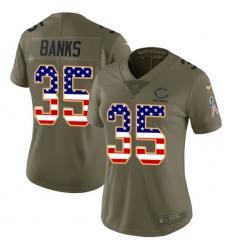 Women's Nike Chicago Bears #35 Johnthan Banks Limited Olive/USA Flag Salute to Service NFL Jersey
