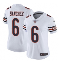 Women's Nike Chicago Bears #6 Mark Sanchez White Vapor Untouchable Limited Player NFL Jersey