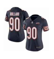 Women's Chicago Bears #90 Jonathan Bullard Navy Blue Team Color 100th Season Limited Football Jersey