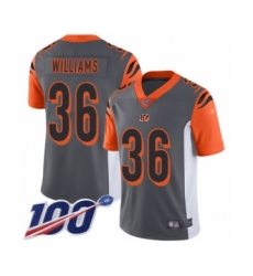 Youth Cincinnati Bengals #36 Shawn Williams Limited Silver Inverted Legend 100th Season Football Jersey