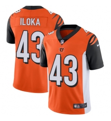 Men's Nike Cincinnati Bengals #43 George Iloka Vapor Untouchable Limited Orange Alternate NFL Jersey