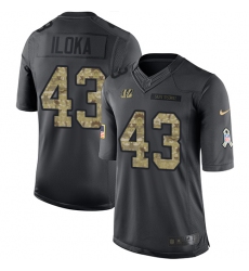 Youth Nike Cincinnati Bengals #43 George Iloka Limited Black 2016 Salute to Service NFL Jersey