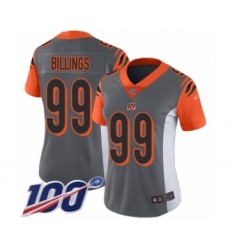 Women's Cincinnati Bengals #99 Andrew Billings Limited Silver Inverted Legend 100th Season Football Jersey