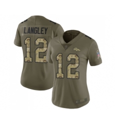 Women's Denver Broncos #12 Brendan Langley Limited Olive Camo 2017 Salute to Service Football Jersey