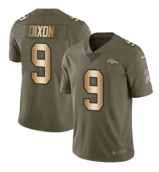 Youth Nike Denver Broncos #9 Riley Dixon Limited Olive/Gold 2017 Salute to Service NFL Jersey