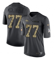 Men's Nike Denver Broncos #77 Karl Mecklenburg Limited Black 2016 Salute to Service NFL Jersey