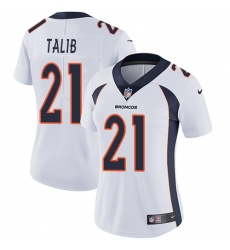Women's Nike Denver Broncos #21 Aqib Talib White Vapor Untouchable Limited Player NFL Jersey