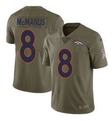 Men's Nike Denver Broncos #8 Brandon McManus Limited Olive 2017 Salute to Service NFL Jersey