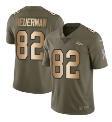 Youth Nike Denver Broncos #82 Jeff Heuerman Limited Olive/Gold 2017 Salute to Service NFL Jersey