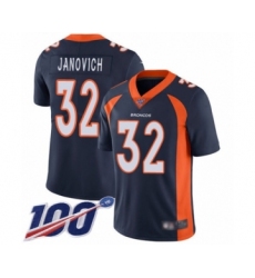 Men's Denver Broncos #32 Andy Janovich Navy Blue Alternate Vapor Untouchable Limited Player 100th Season Football Jersey