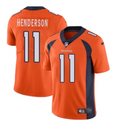 Men's Nike Denver Broncos #11 Carlos Henderson Orange Team Color Vapor Untouchable Limited Player NFL Jersey