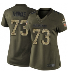 Women's Nike Cleveland Browns #73 Joe Thomas Elite Green Salute to Service NFL Jersey