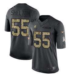 Men's Nike Cleveland Browns #55 Danny Shelton Limited Black 2016 Salute to Service NFL Jersey