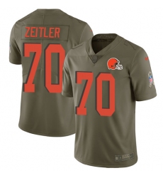 Men's Nike Cleveland Browns #70 Kevin Zeitler Limited Olive 2017 Salute to Service NFL Jersey