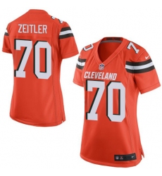 Women's Nike Cleveland Browns #70 Kevin Zeitler Game Orange Alternate NFL Jersey