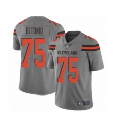 Women's Cleveland Browns #75 Joel Bitonio Limited Gray Inverted Legend Football Jersey