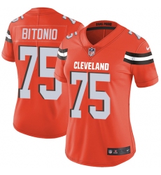 Women's Nike Cleveland Browns #75 Joel Bitonio Orange Alternate Vapor Untouchable Limited Player NFL Jersey