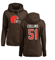 NFL Women's Nike Cleveland Browns #51 Jamie Collins Brown Name & Number Logo Pullover Hoodie