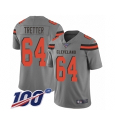 Youth Cleveland Browns #64 JC Tretter Limited Gray Inverted Legend 100th Season Football Jersey