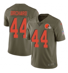 Youth Nike Cleveland Browns #44 Nate Orchard Limited Olive 2017 Salute to Service NFL Jersey