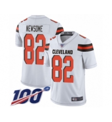 Men's Cleveland Browns #82 Ozzie Newsome White Vapor Untouchable Limited Player 100th Season Football Jersey