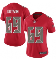 Women's Nike Tampa Bay Buccaneers #69 Demar Dotson Limited Red Rush Vapor Untouchable NFL Jersey