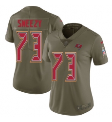 Women's Nike Tampa Bay Buccaneers #73 J. R. Sweezy Limited Olive 2017 Salute to Service NFL Jersey