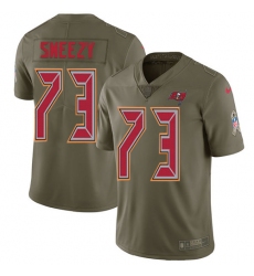 Youth Nike Tampa Bay Buccaneers #73 J. R. Sweezy Limited Olive 2017 Salute to Service NFL Jersey