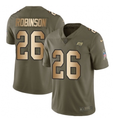 Men's Nike Tampa Bay Buccaneers #26 Josh Robinson Limited Olive/Gold 2017 Salute to Service NFL Jersey