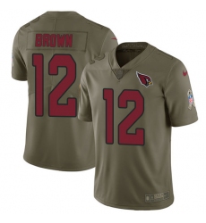 Youth Nike Arizona Cardinals #12 John Brown Limited Olive 2017 Salute to Service NFL Jersey