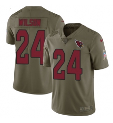 Youth Nike Arizona Cardinals #24 Adrian Wilson Limited Olive 2017 Salute to Service NFL Jersey
