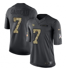 Youth Nike Arizona Cardinals #7 Blaine Gabbert Limited Black 2016 Salute to Service NFL Jersey
