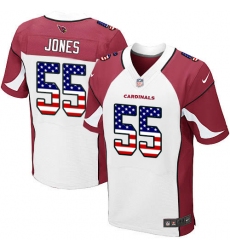 Men's Nike Arizona Cardinals #55 Chandler Jones Elite White Road USA Flag Fashion NFL Jersey