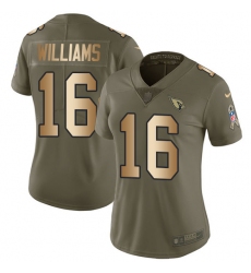 Women's Nike Arizona Cardinals #16 Chad Williams Limited Olive/Gold 2017 Salute to Service NFL Jersey