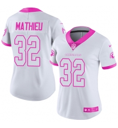 Women's Nike Arizona Cardinals #32 Tyrann Mathieu Limited White/Pink Rush Fashion NFL Jersey