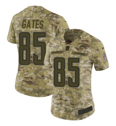 Women's Nike Los Angeles Chargers #85 Antonio Gates Limited Camo 2018 Salute to Service NFL Jersey