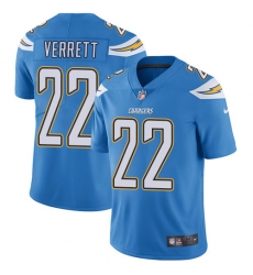 Men's Nike Los Angeles Chargers #22 Jason Verrett Electric Blue Alternate Vapor Untouchable Limited Player NFL Jersey