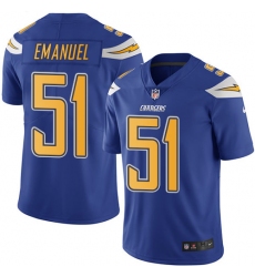 Youth Nike Los Angeles Chargers #51 Kyle Emanuel Limited Electric Blue Rush Vapor Untouchable NFL Jersey