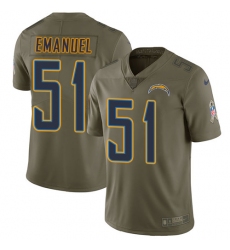 Youth Nike Los Angeles Chargers #51 Kyle Emanuel Limited Olive 2017 Salute to Service NFL Jersey