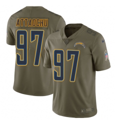 Men's Nike Los Angeles Chargers #97 Jeremiah Attaochu Limited Olive 2017 Salute to Service NFL Jersey