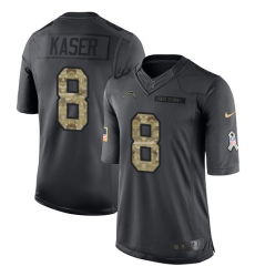 Men's Nike Los Angeles Chargers #8 Drew Kaser Limited Black 2016 Salute to Service NFL Jersey