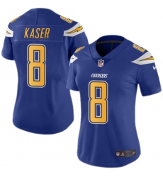 Women's Nike Los Angeles Chargers #8 Drew Kaser Limited Electric Blue Rush Vapor Untouchable NFL Jersey