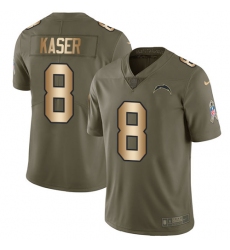 Youth Nike Los Angeles Chargers #8 Drew Kaser Limited Olive/Gold 2017 Salute to Service NFL Jersey